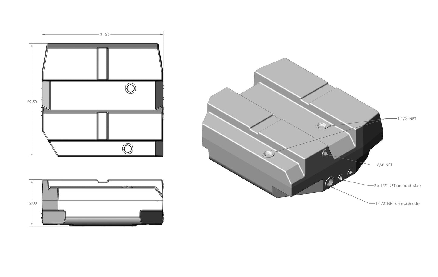 S&B TANKS - 35 GALLON SPARE TIRE TANK (SPRINTER)