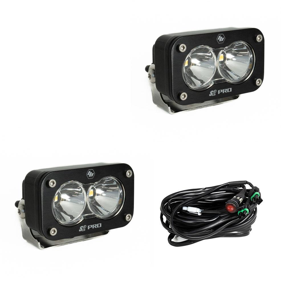 BAJA DESIGNS S2 Pro Black LED Auxiliary Light Pod Pair