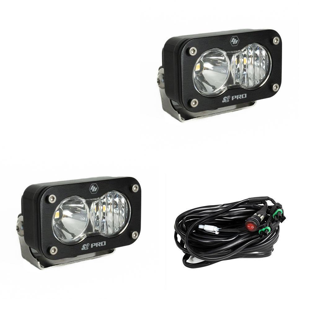 BAJA DESIGNS S2 Pro Black LED Auxiliary Light Pod Pair
