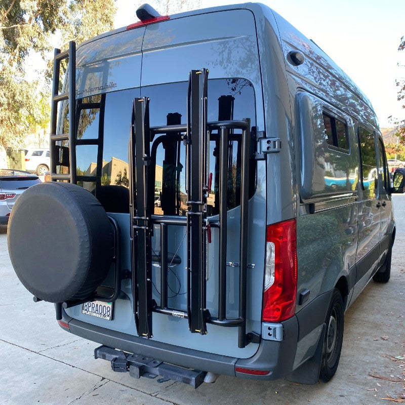 Sprinter Van One Up Bike Rack ALUMINESS VERTICAL REAR DOOR BIKE