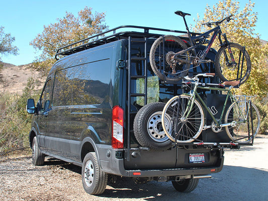 ALUMINESS - HORIZONTAL REAR DOOR BIKE RACK – (TRANSIT 2015+)