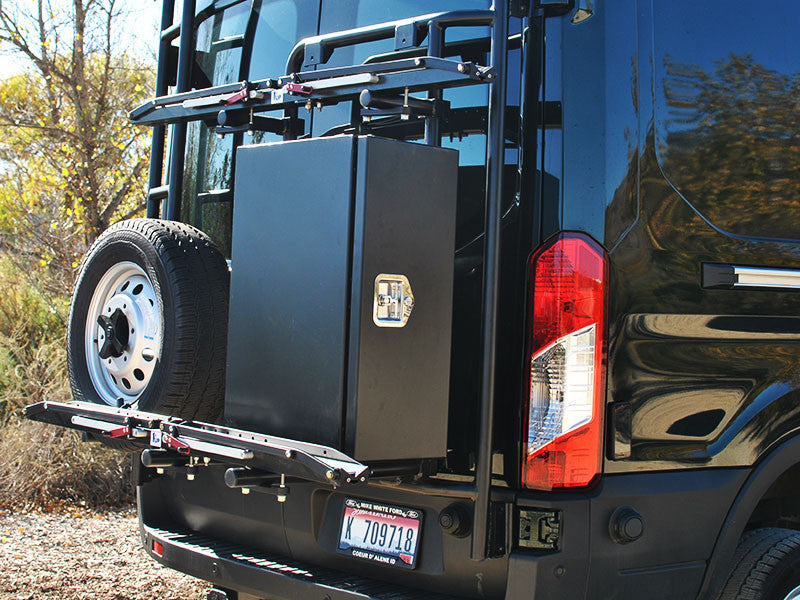 ALUMINESS - HORIZONTAL REAR DOOR BIKE RACK – (TRANSIT 2015+)