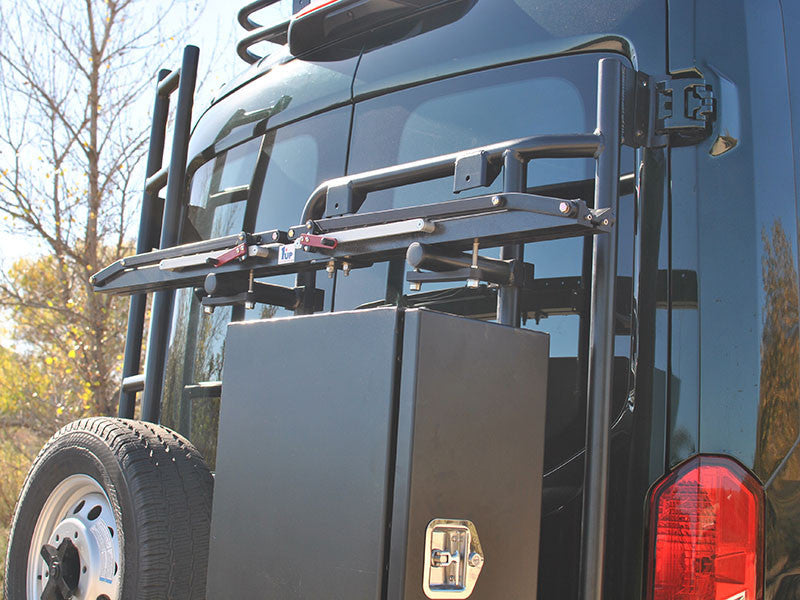 ALUMINESS - HORIZONTAL REAR DOOR BIKE RACK – (TRANSIT 2015+)