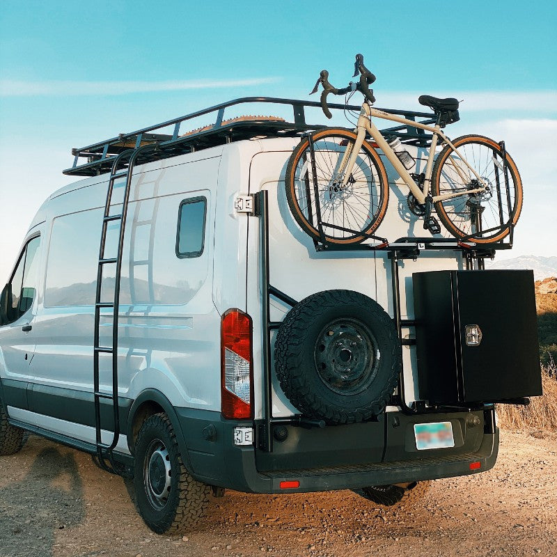 ALUMINESS - HORIZONTAL REAR DOOR BIKE RACK – (TRANSIT 2015+)