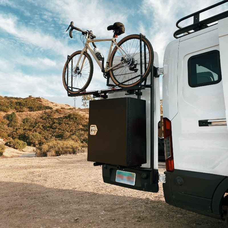 ALUMINESS - HORIZONTAL REAR DOOR BIKE RACK – (TRANSIT 2015+)