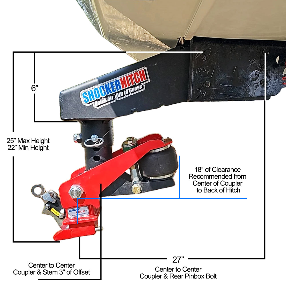 Shocker Quick Air 5th Wheel to Gooseneck Air Hitch & Coupler Conversion Kit
