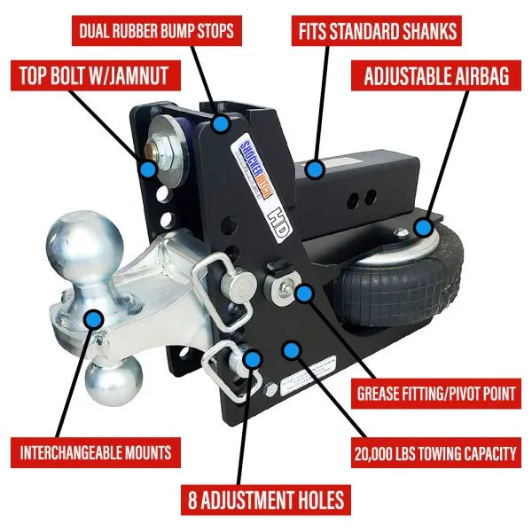 Shocker Base Shocker HD 20K Max Black Air Hitch Base Frame Assembly Complete – No B