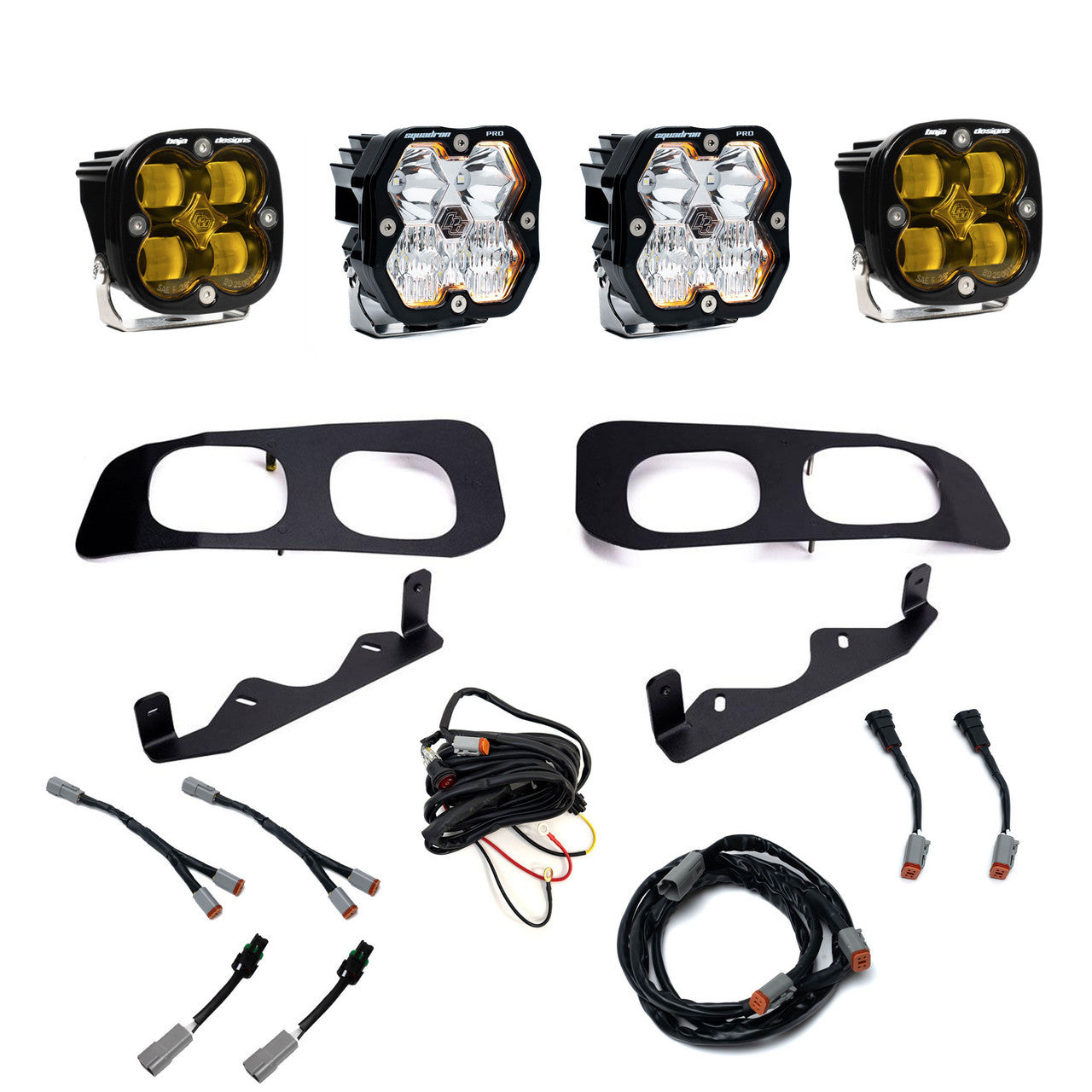 Baja Designs -  Squadron 2.0 Pro/Squadron SAE Dual Fog Pocket Light Kit - Ford 2023-26 Super Duty