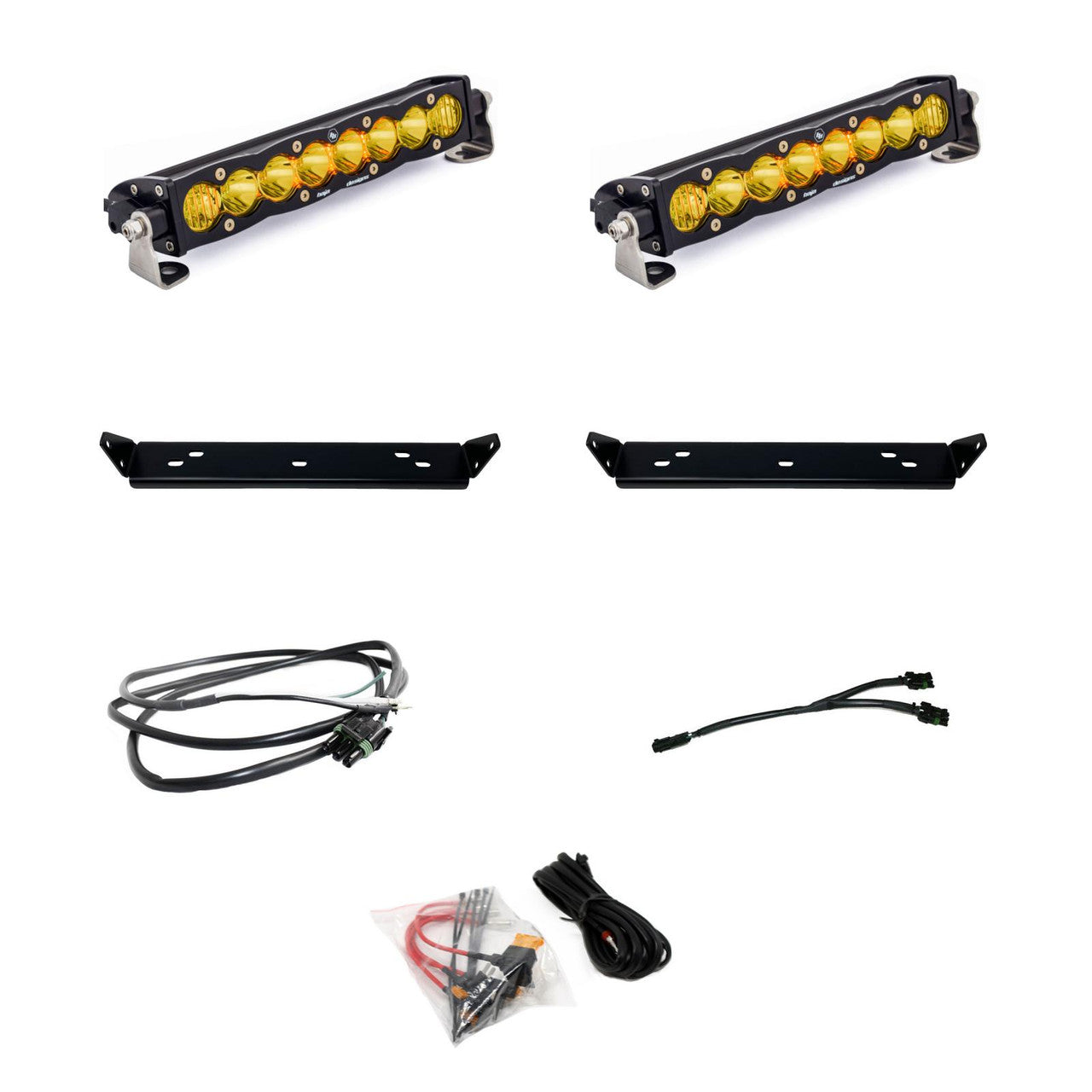 BAJA DESIGNS - Ford S8 10 Inch Dual Behind Grille Light Bar Kit - Ford 2021-24 F-150; NOTE: Raptor