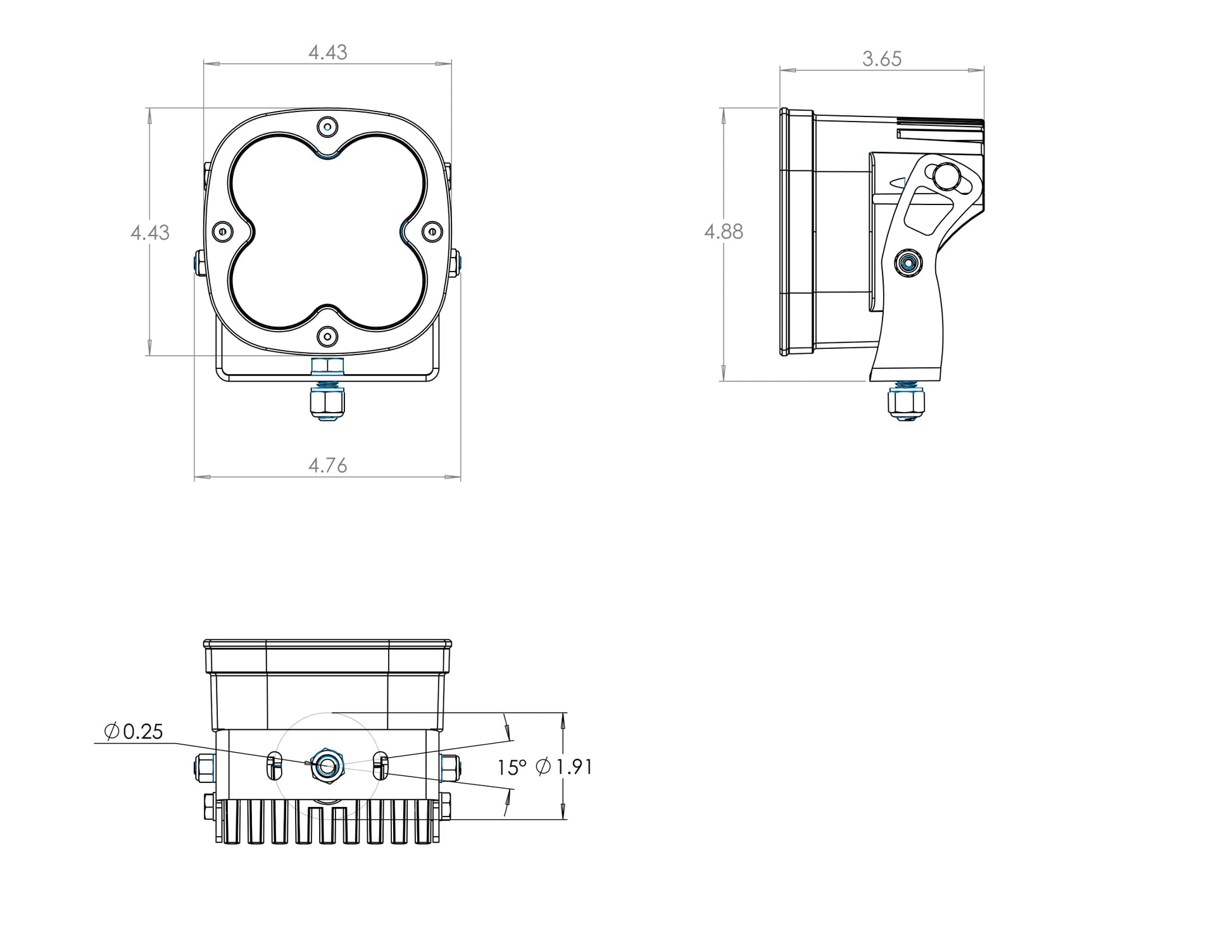 Baja Designs | XL80 LED Auxiliary Light Dimensions