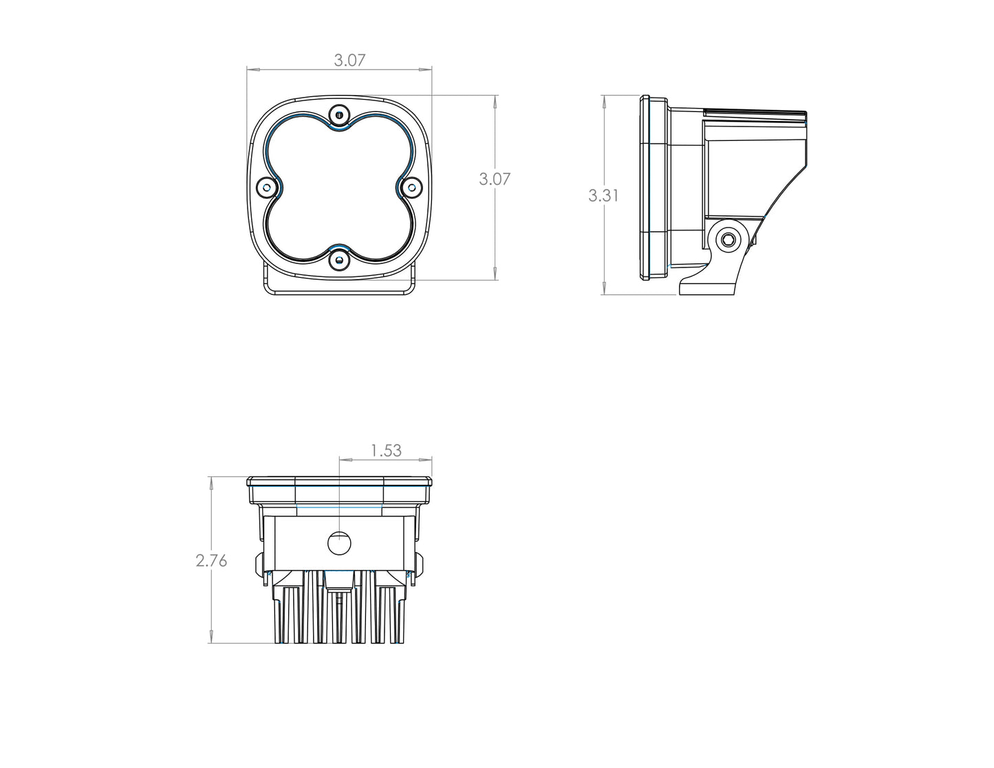 Sport LED Light dimensions